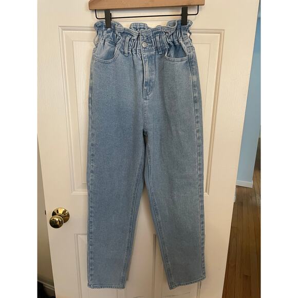 PacSun Denim - Y2K Pacsun Womens XS Mom Jeans Scrunch Waist Light Wash Denim All Cotton Flaw